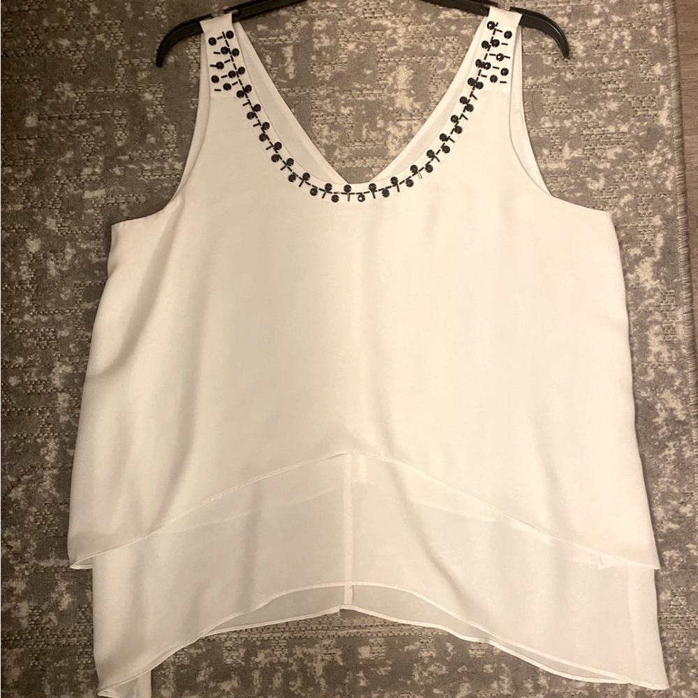 New York and Co. | White Sleeveless Top | Size: L